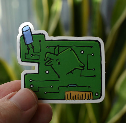 Goat in the Machine Sticker 2"